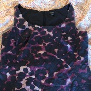 Ann Taylor 8p Wine Cheetah Print Silk Dress